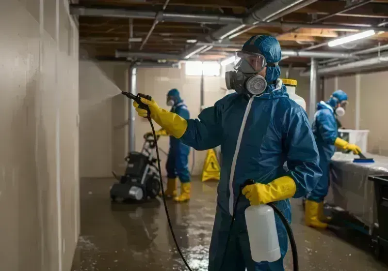 Basement Sanitization and Antimicrobial Treatment process in Divernon, IL