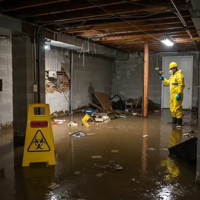 Flooded Basement Electrical Hazard in Divernon, IL Property